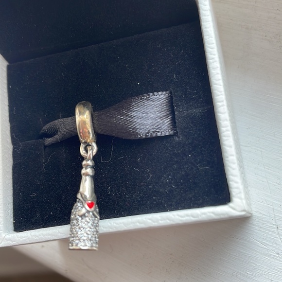 Pandora Sparkling Wine Bottle Dangle Charm - Picture 2 of 3